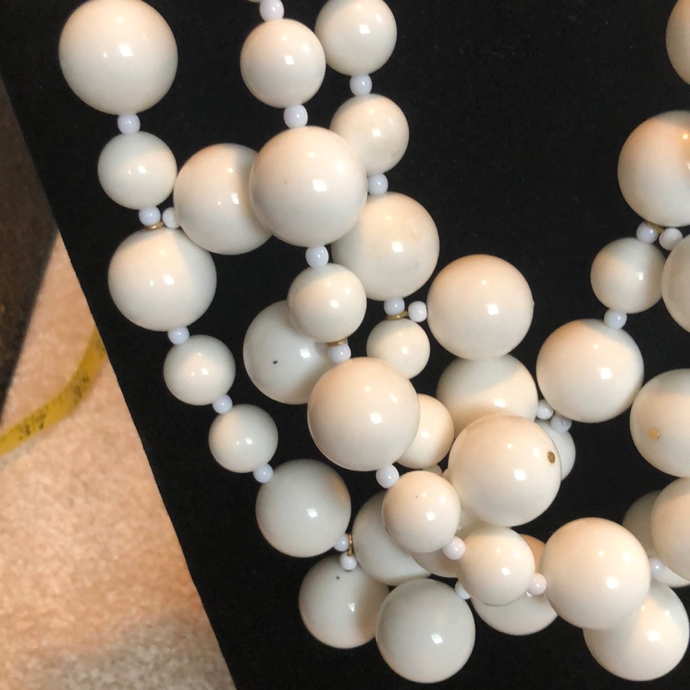 Kenneth Lane White Multi Layer Statement Necklace - image 2